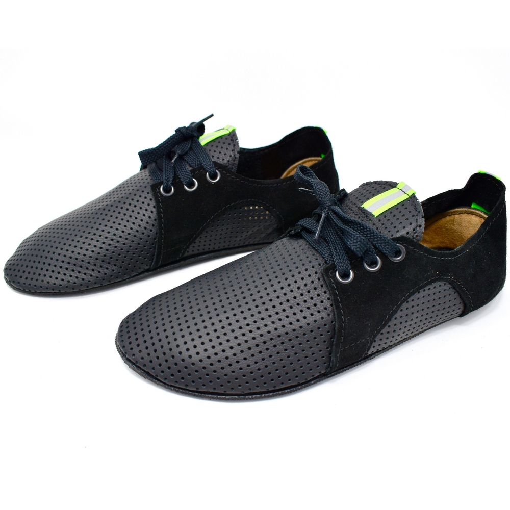 Softstar - Runamoc - TFC Ninja - Perforated Black Leather 👣 Shoes - 7U Wide